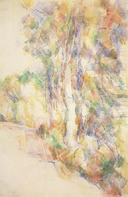 Paul Cezanne Road with trees on a slope china oil painting image